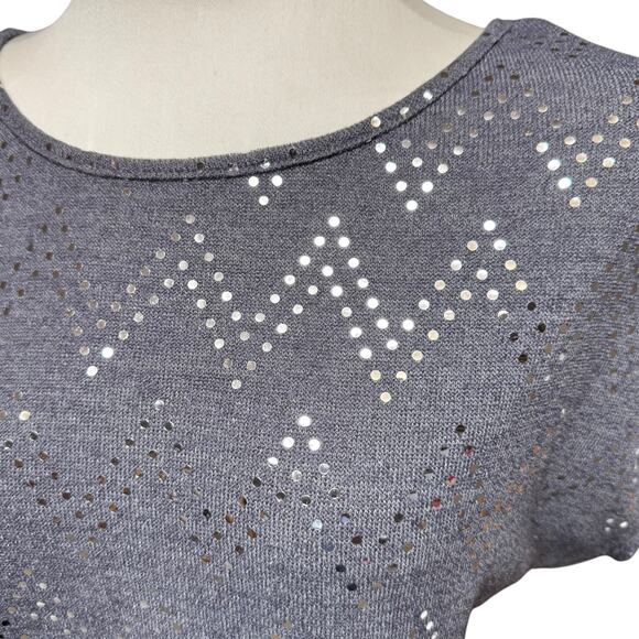 B-Wear Open Back Top Gray Silver Metallic Small - Picture 2 of 5